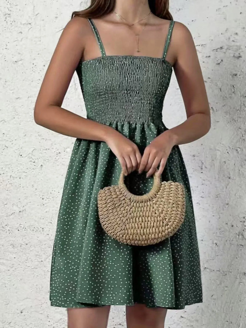 Full Size Smocked Square Neck Cami Dress Plus Size