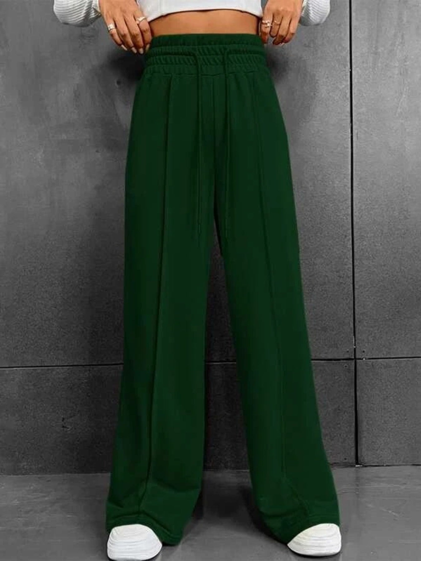 Wide Leg Drawstring Waist Pants