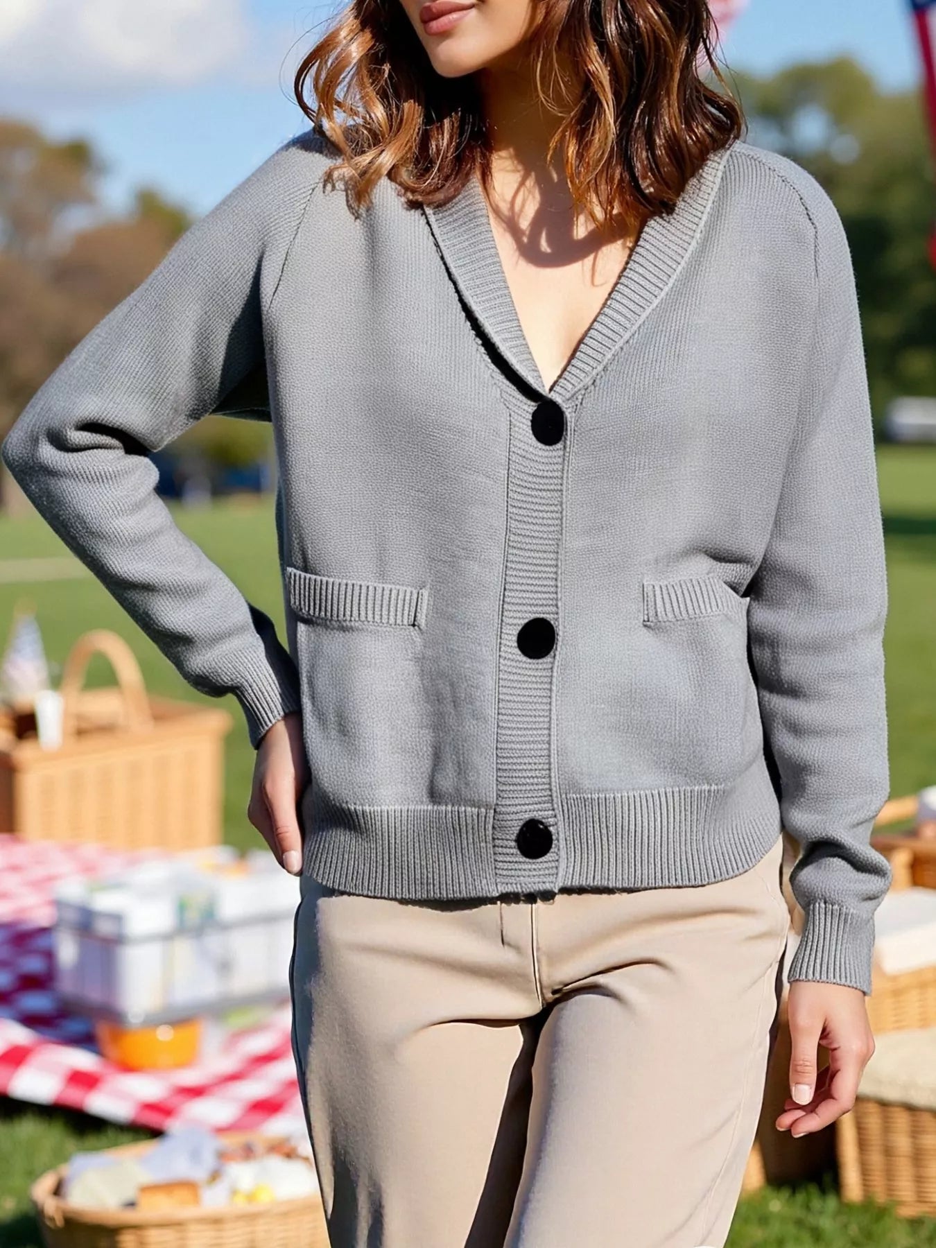 US Flag Button Up Cardigan