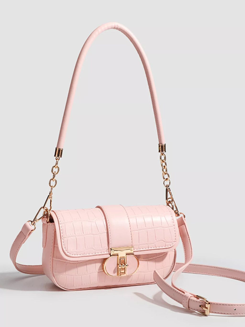 Textured Flap Shoulder Bag