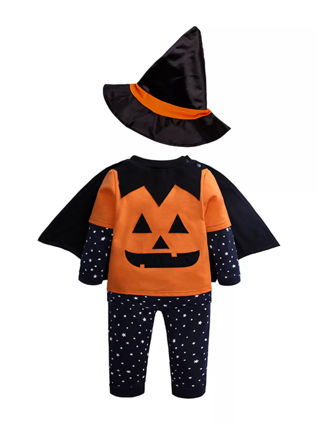 Children's Halloween Pumpkin Face Long Sleeve 4-Piece Set
