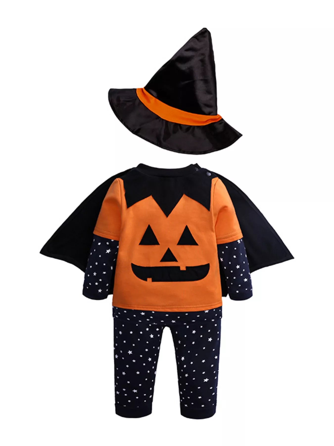 Children's Halloween Pumpkin Face Long Sleeve 4-Piece Set