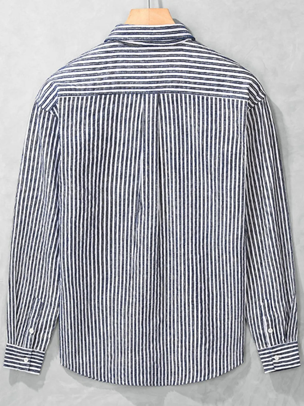 Men's Plus Size Striped Long Sleeve Shirt
