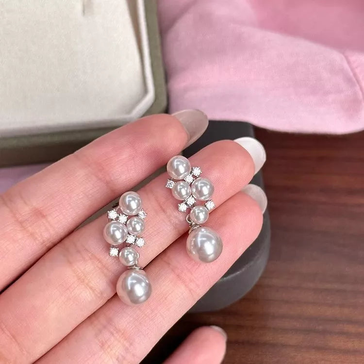 Pearl Cluster Earrings