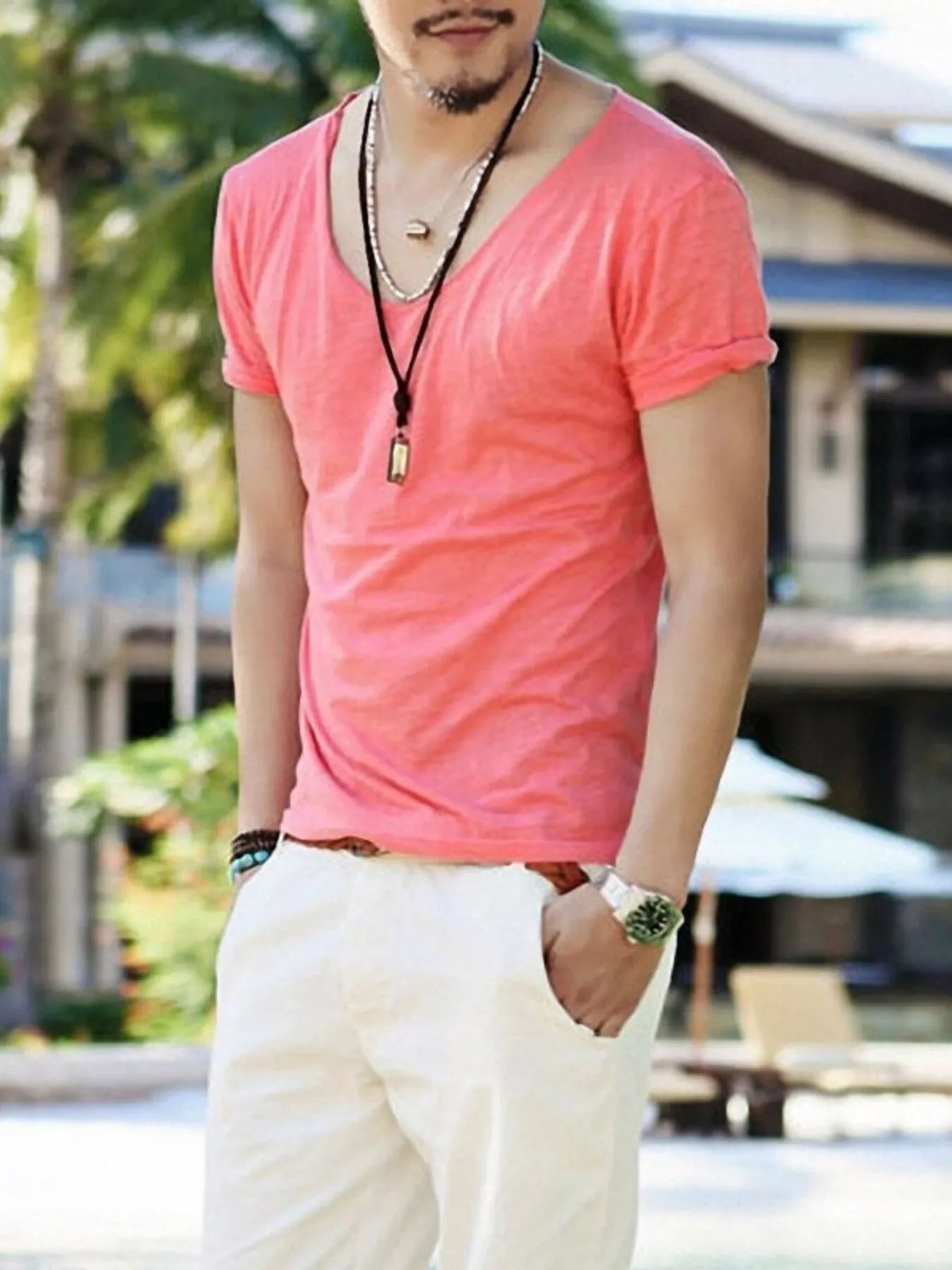 Men's Casual Solid Color Short Sleeve T-Shirt