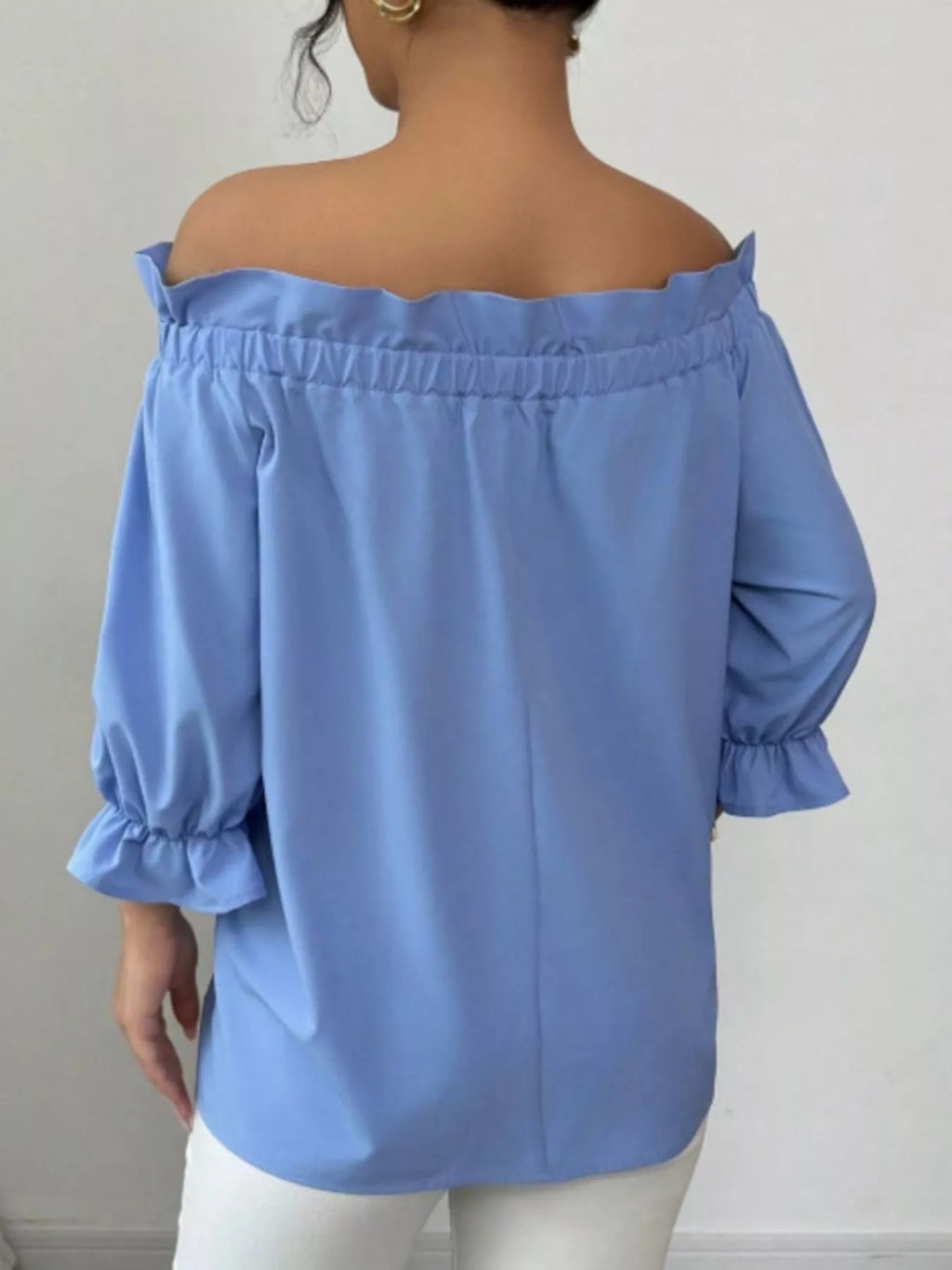 Bow Flounce Sleeve Blouse
