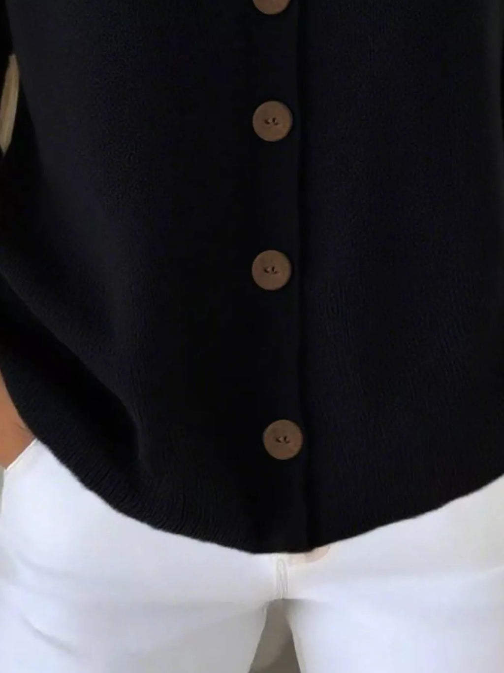 Full Size Button-Front V-Neck Cardigan Plus Size