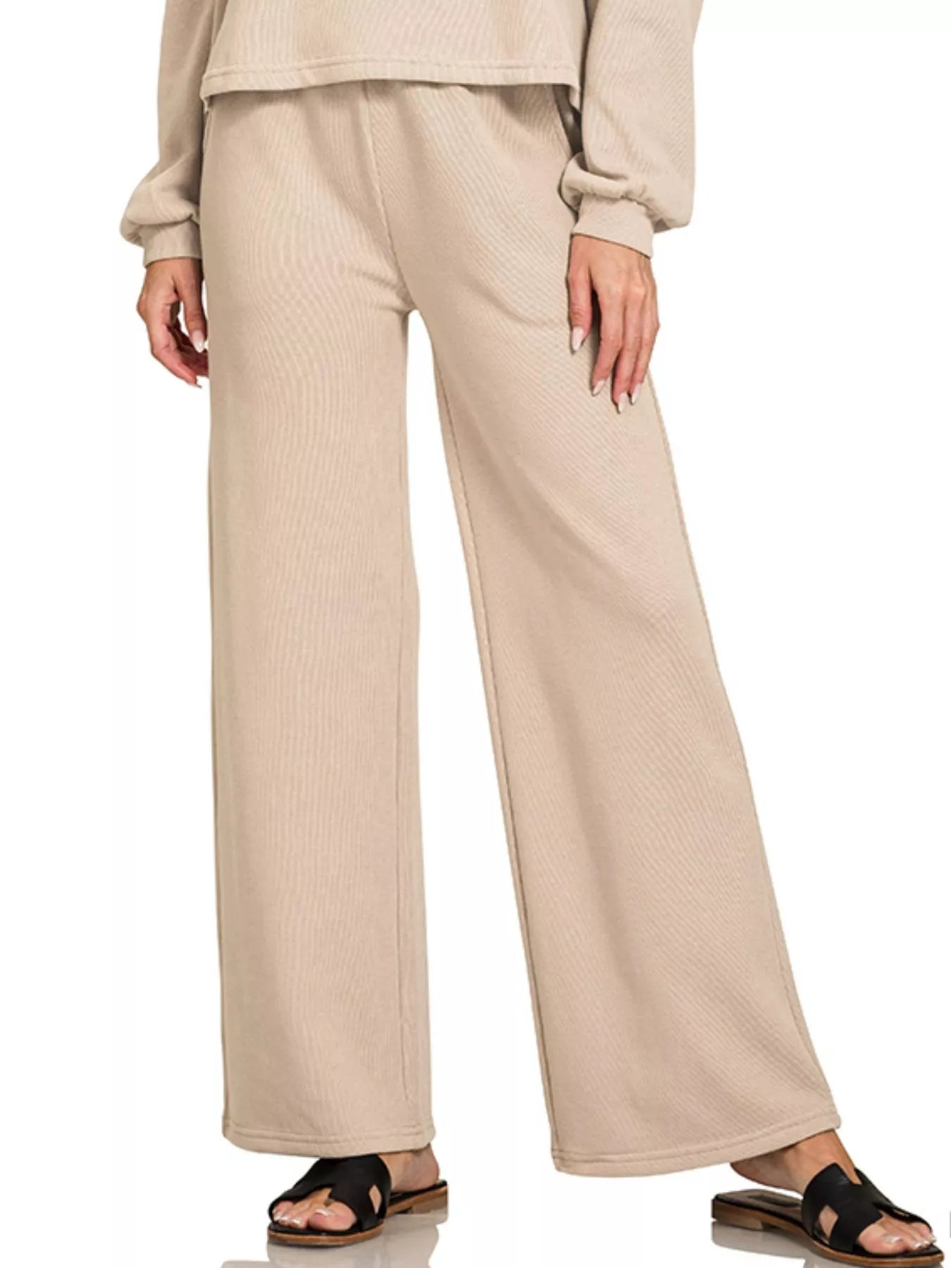 Zenana French Rib Pullover and Pants Set