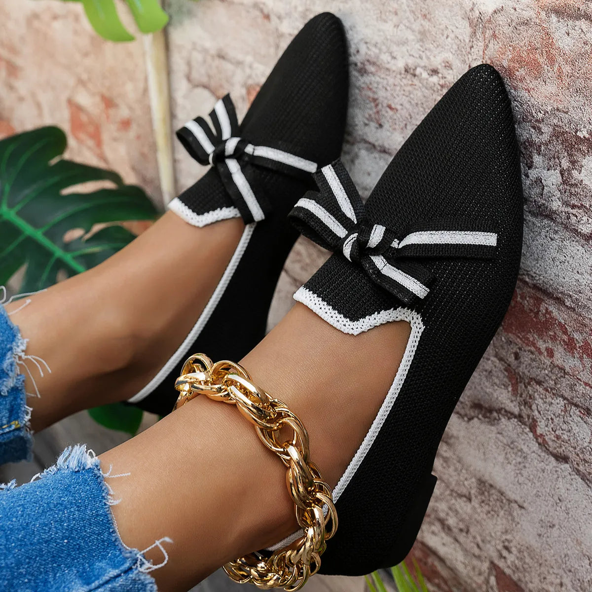 Point Toe Flats Slip-Ons