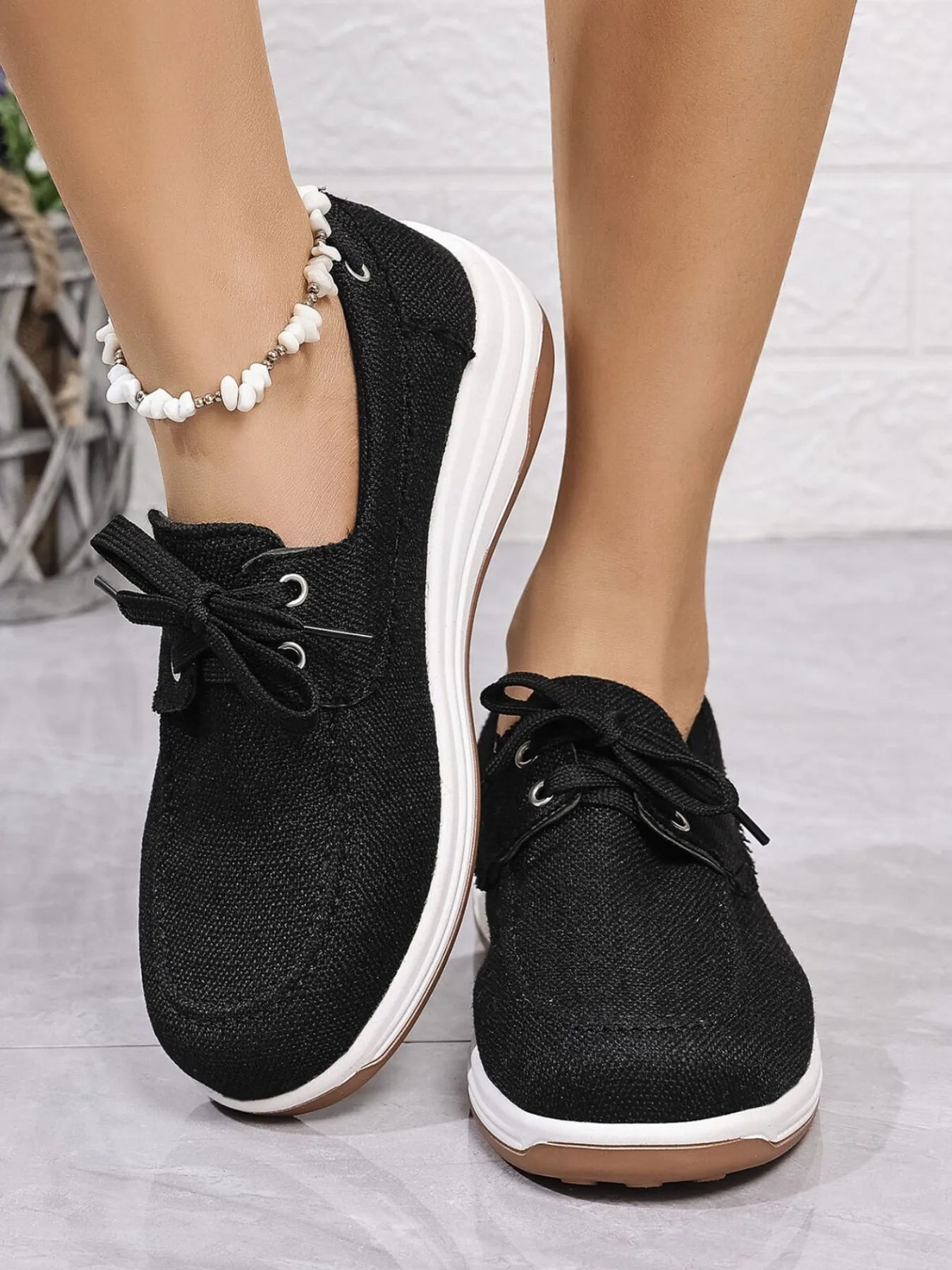 Lace Up Wedge Sneakers