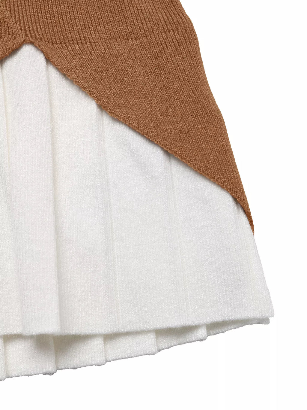Decor Button Contrast Hem Knit Top