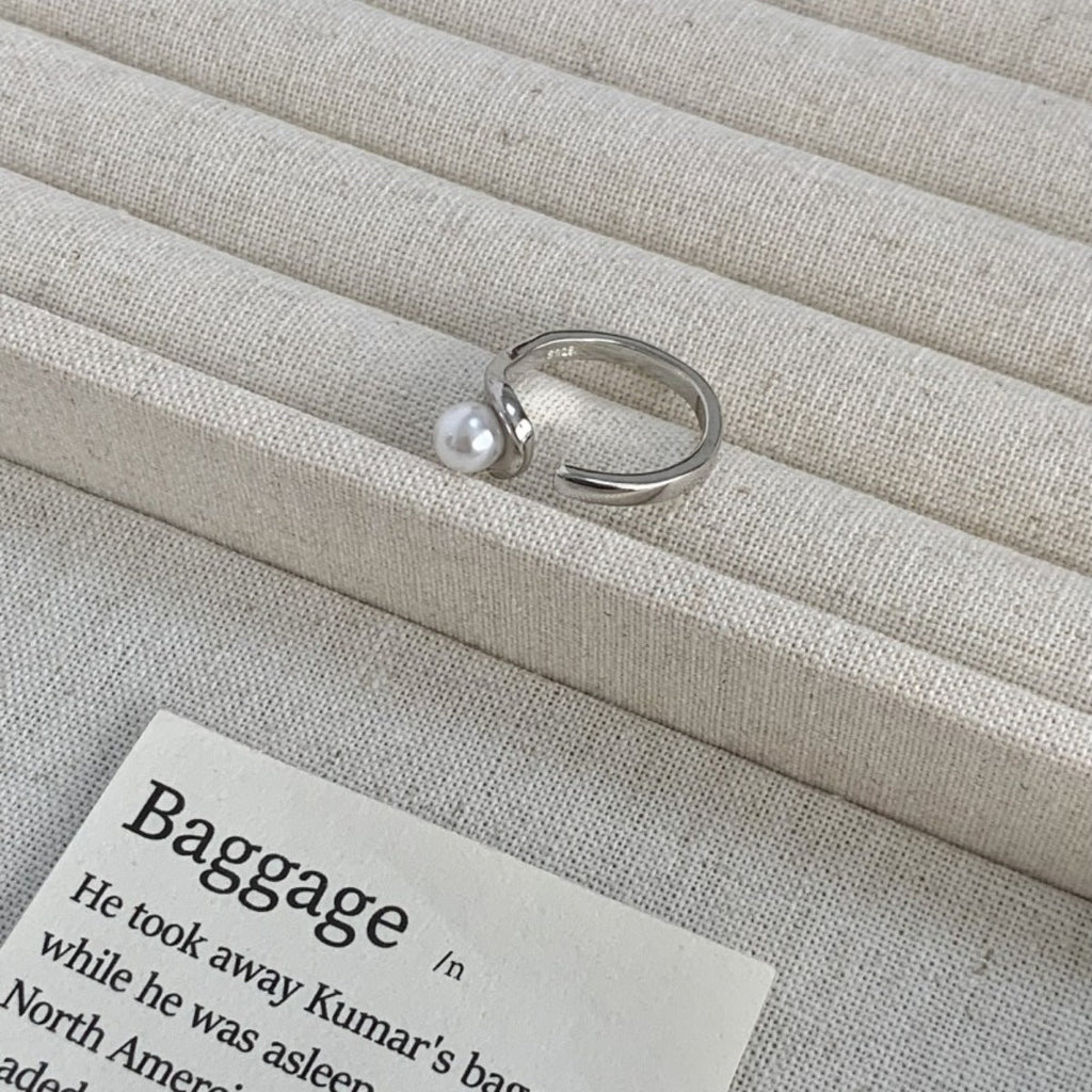 Pearl Accent Open Cuff Ring