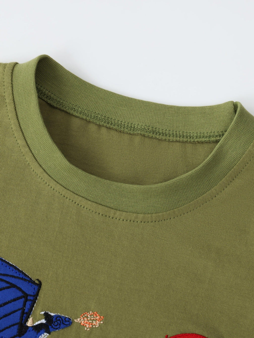 Children's Embroidered Dragon Short Sleeve T-Shirt