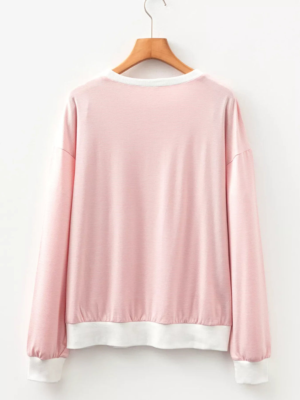 Stripe Contrast Edge Patchwork Long Sleeve Top