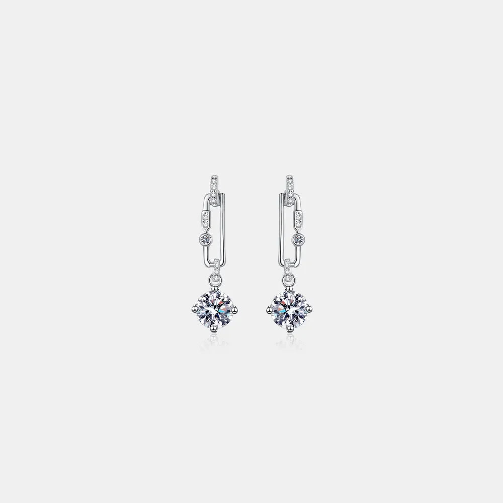 2 Carat Moissanite 925 Sterling Silver Earrings