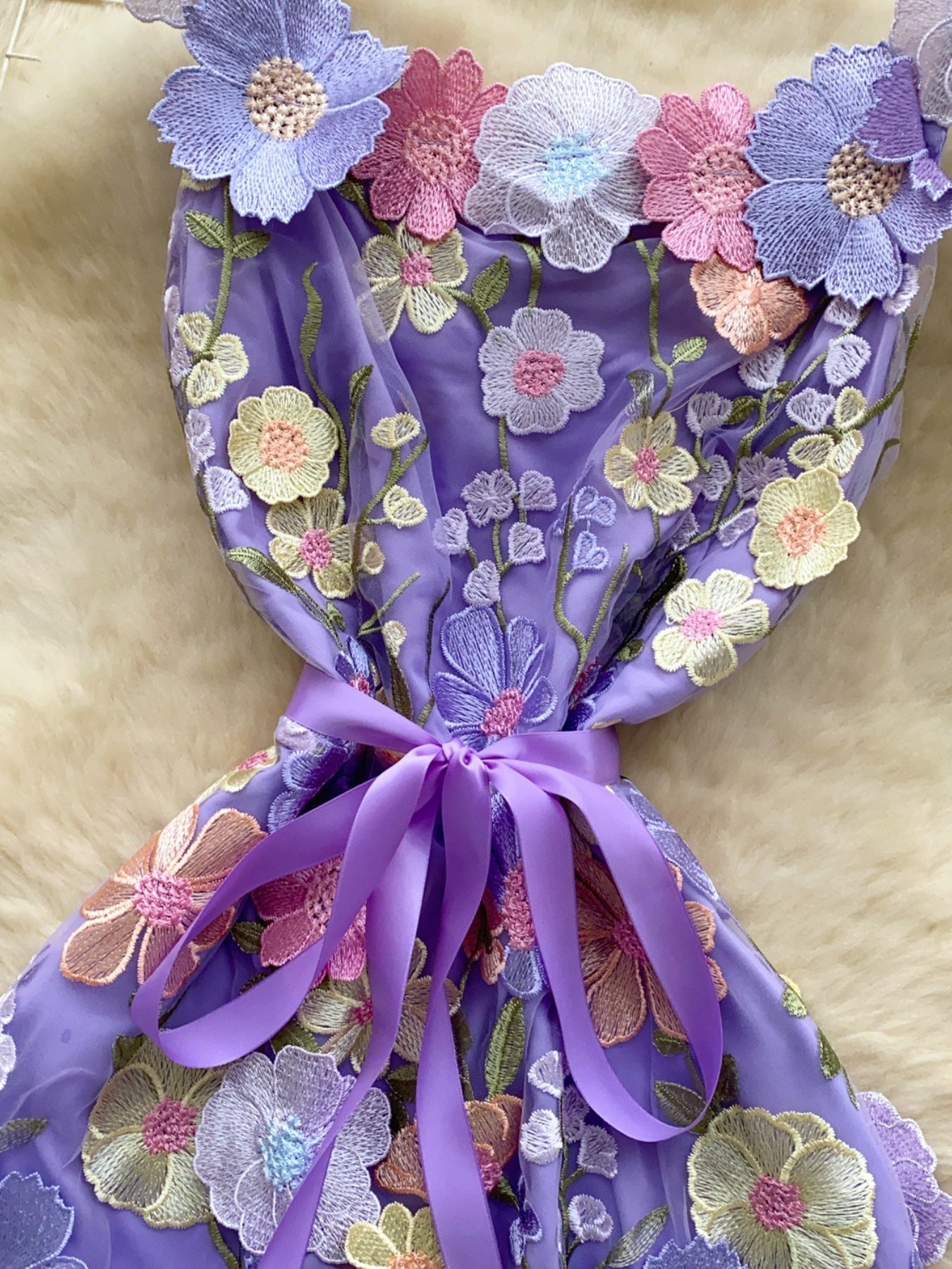 Floral Tie Waist Mini Dress