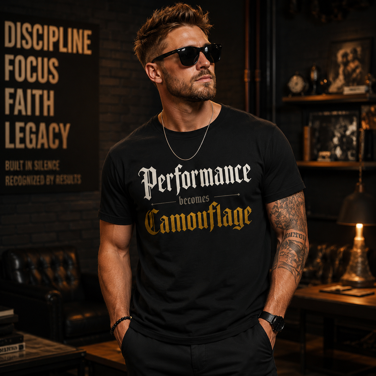 Performance Becomes Camouflage T‑Shirt — SEEN: UNMASKED