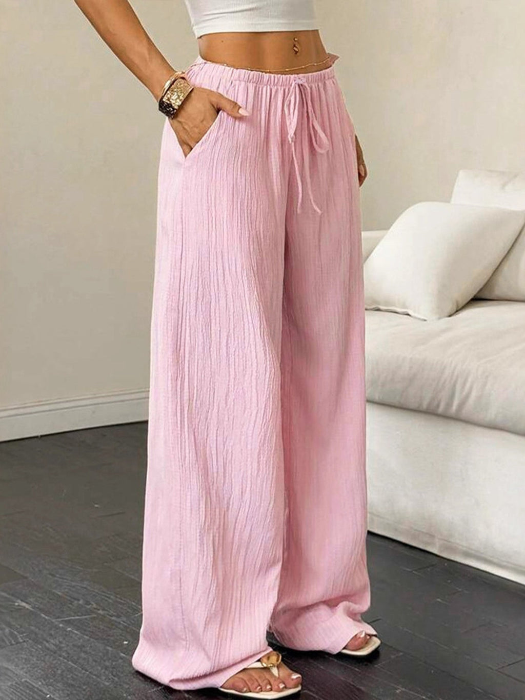 Tied Wide Leg Pants