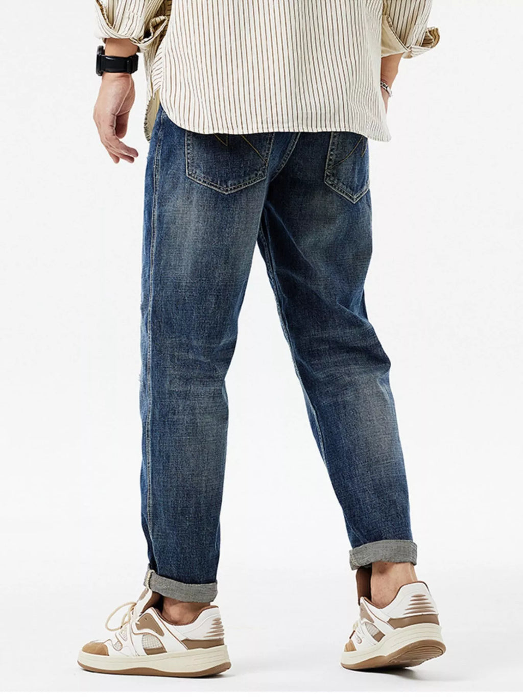 Men's Distressed Patchwork Jeans