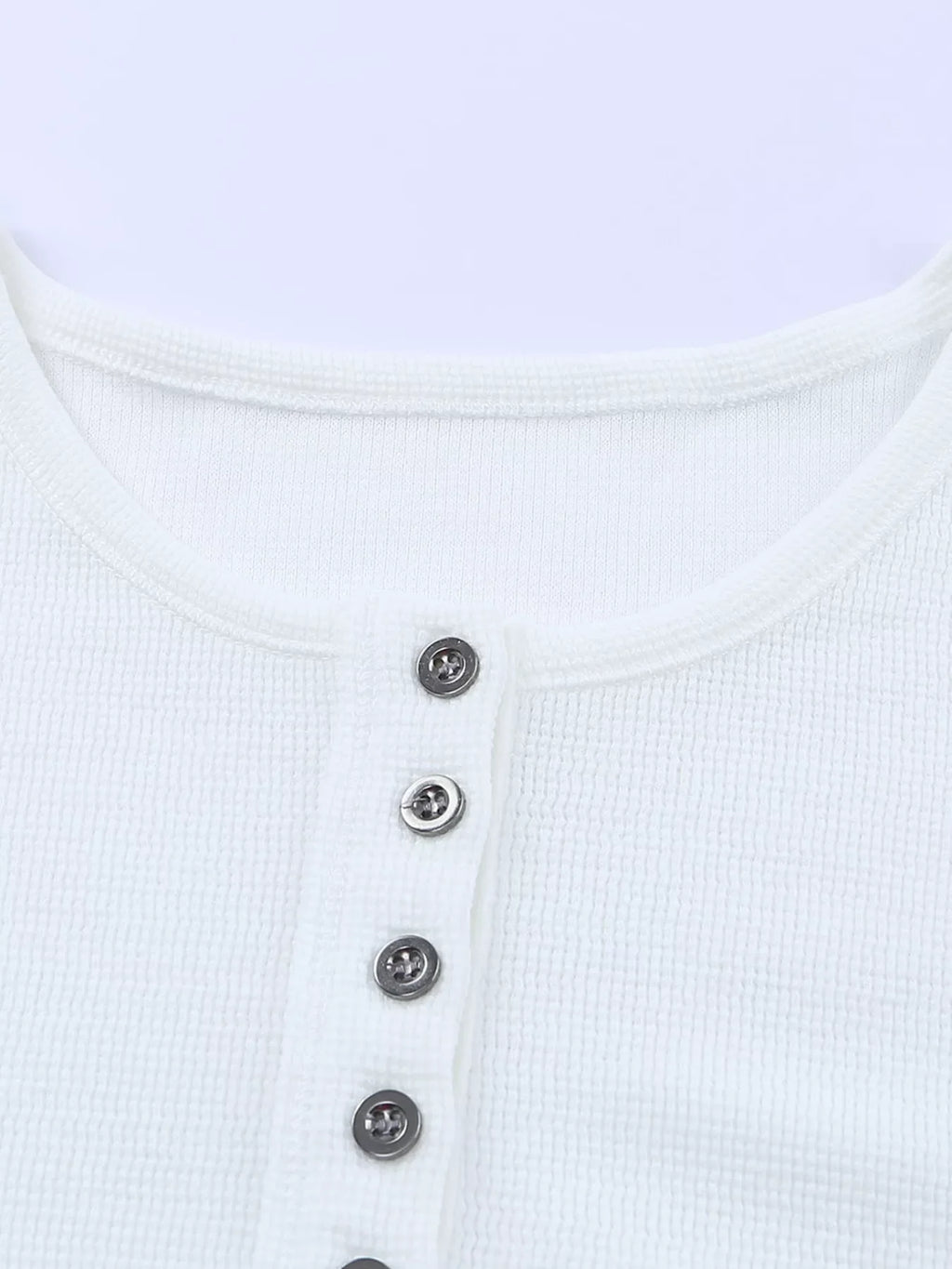 Waffle Knit Henley Top
