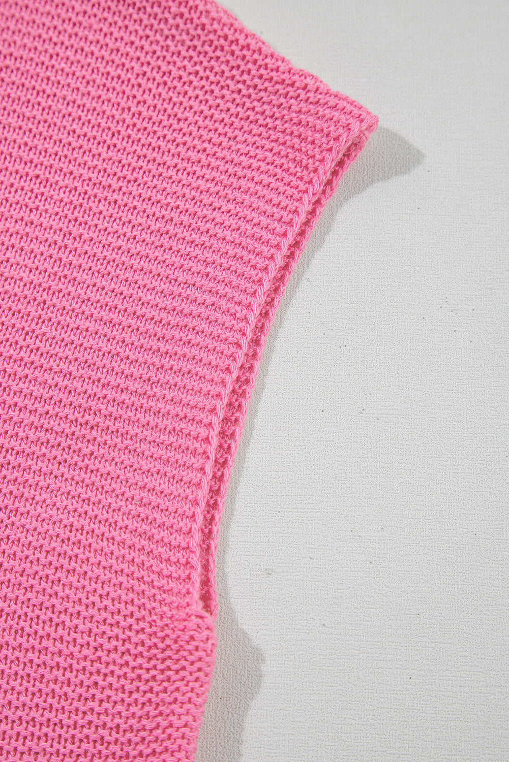 Solid Short Sleeve Side Slit Sweater Tee