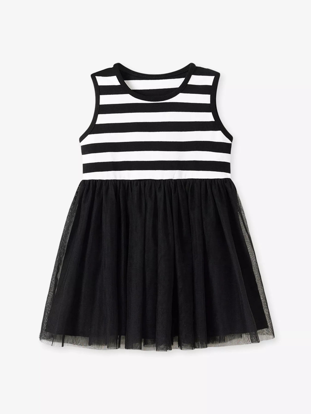 Children's Striped Sleeveless Tulle Dress