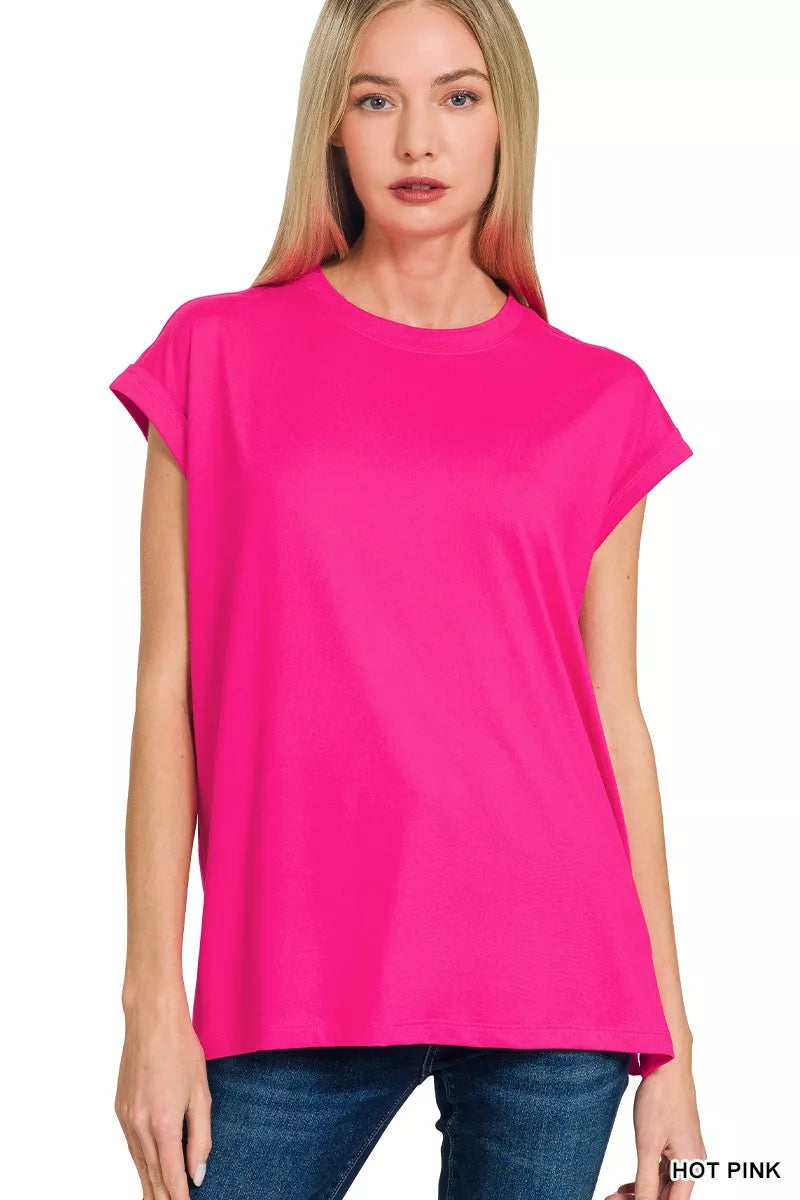 Zenana Brushed Dty Microfiber Top & Biker Shorts