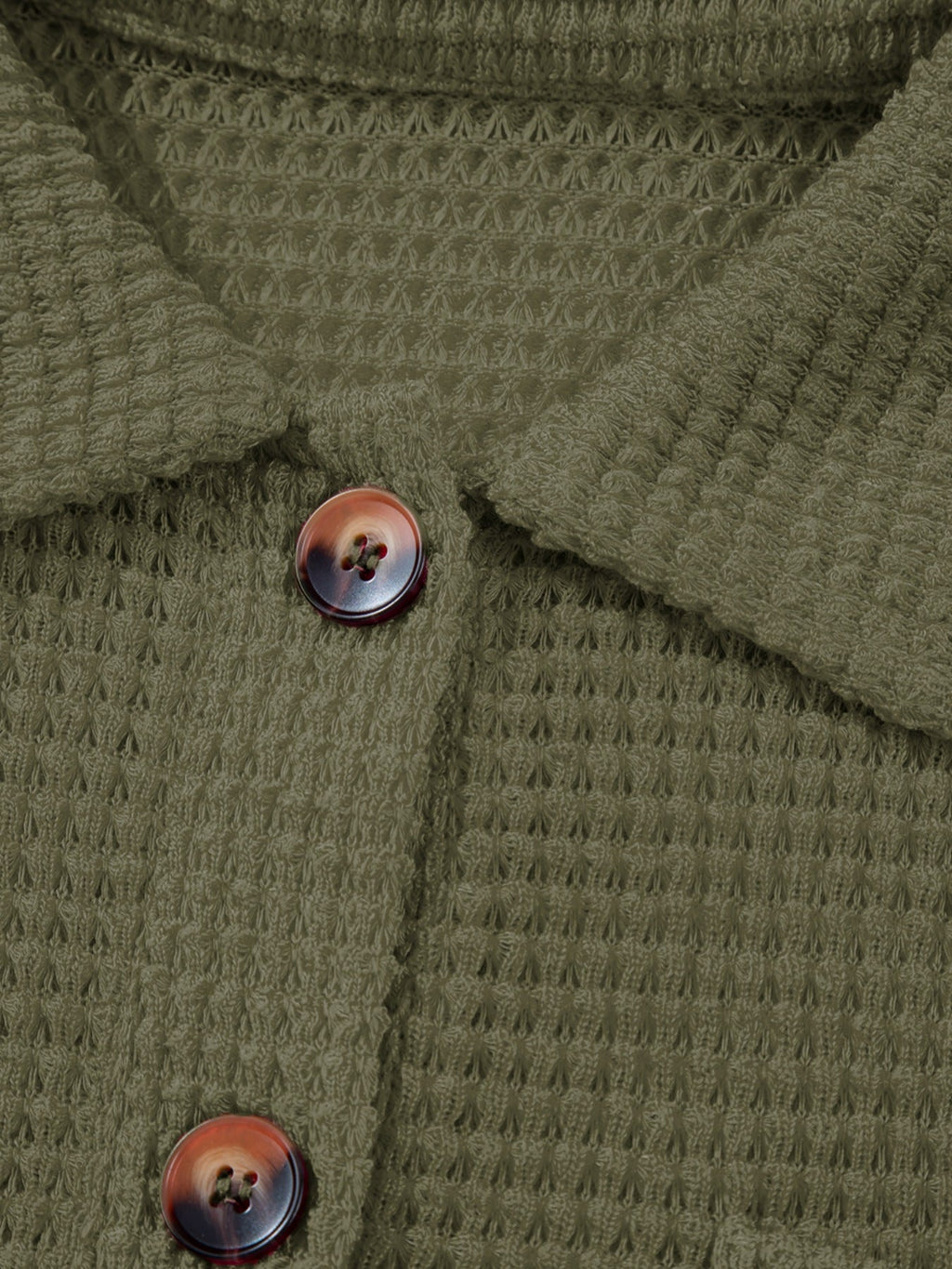 Textured Knit Button Detail Top