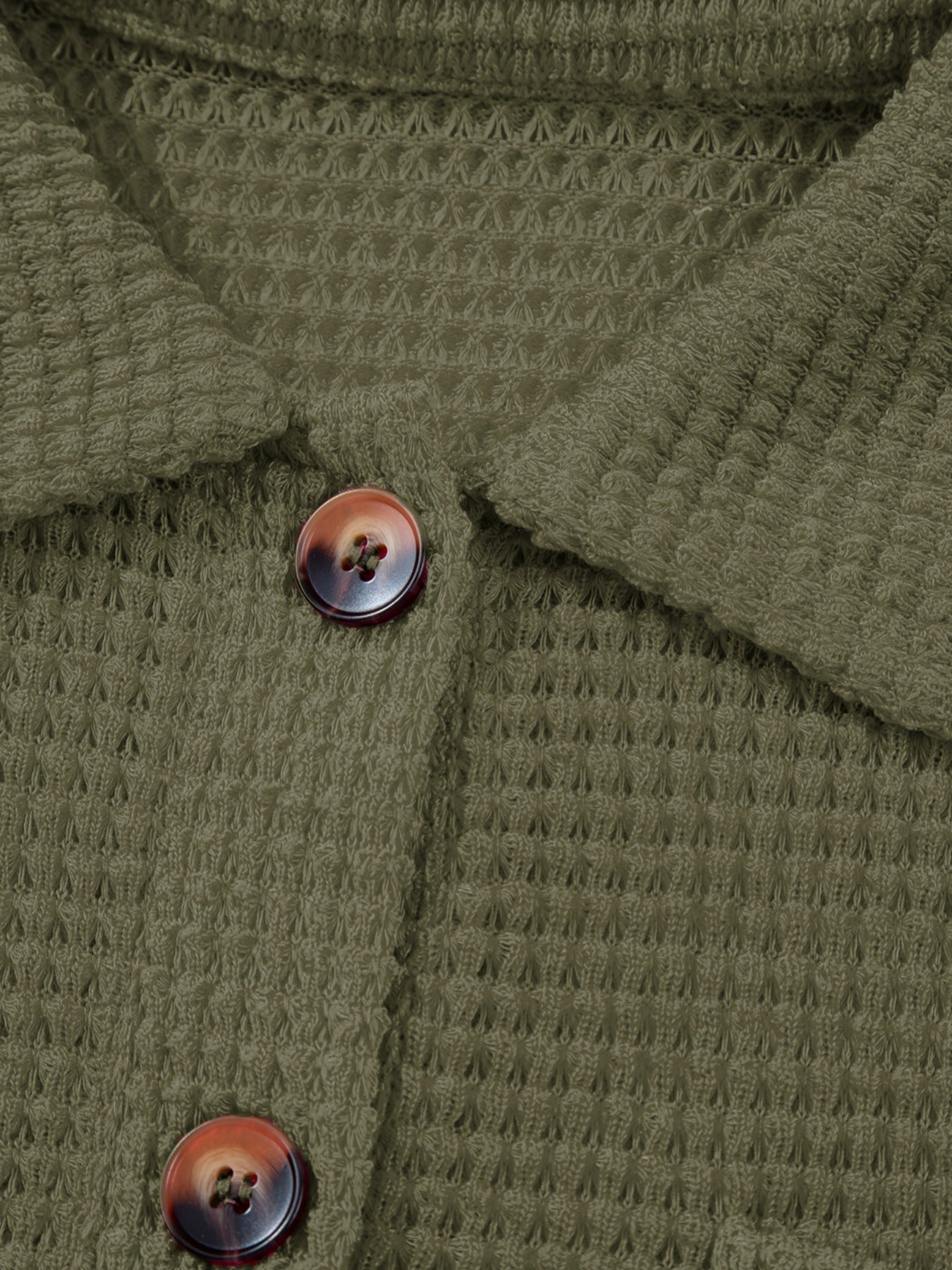 Textured Knit Button Detail Top