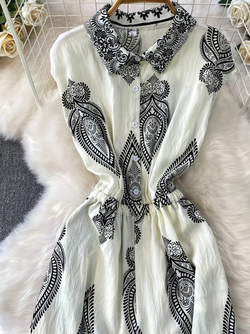 Button Front Wide Leg Jumpsuit