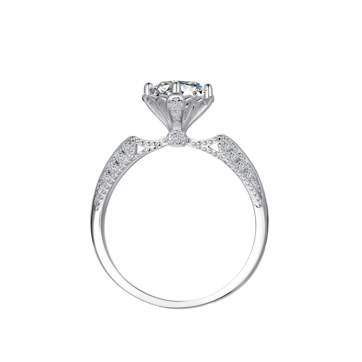 1 Carat Moissanite 925 Sterling Silver Ring