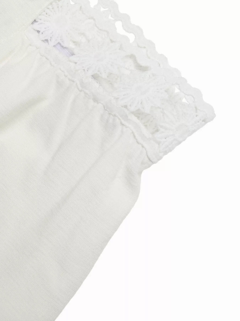 High Waist Wide Leg Pants with Crochet Trim