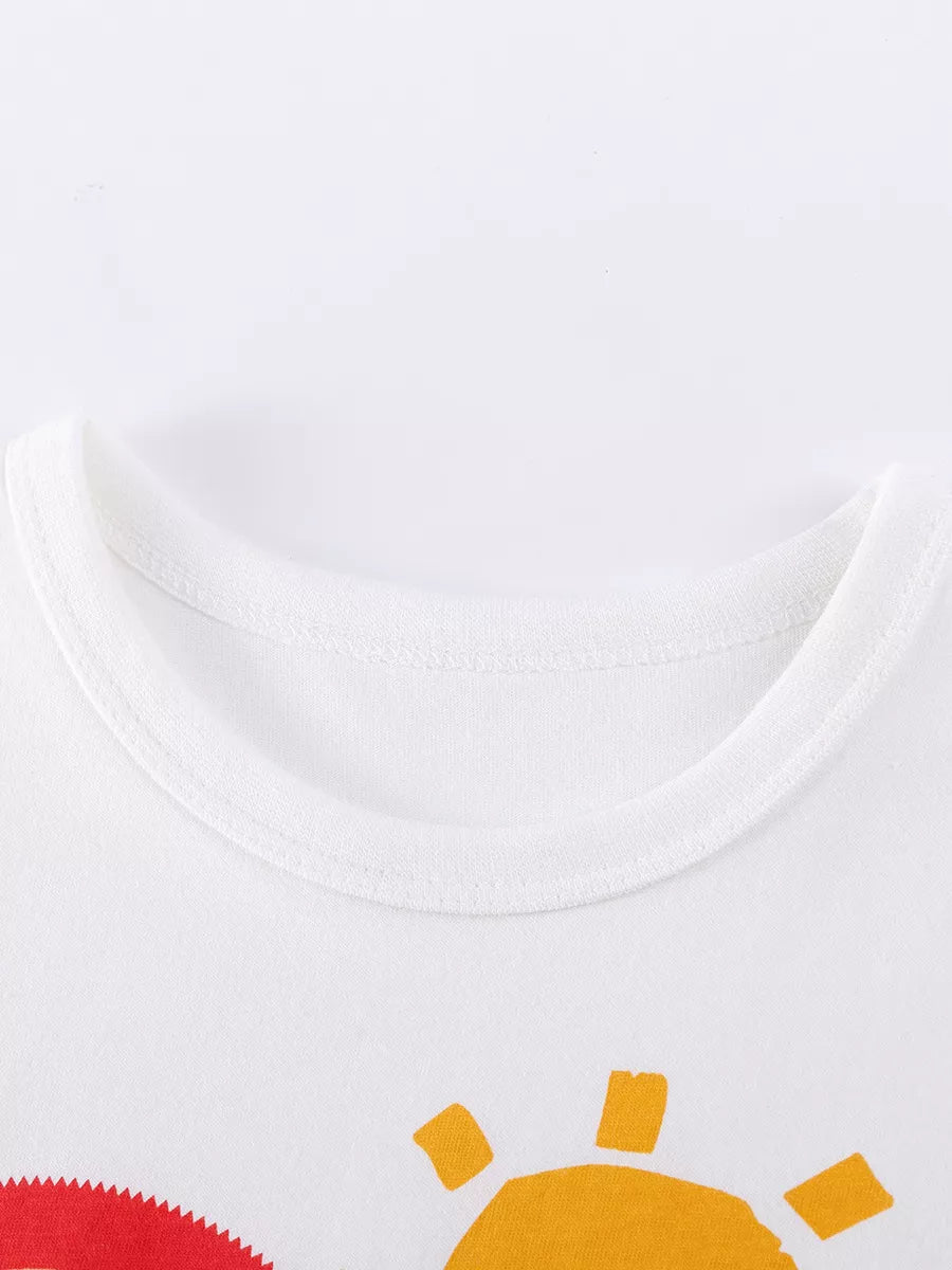 Children's Cartoon Graphic T-shirt and Shorts Set