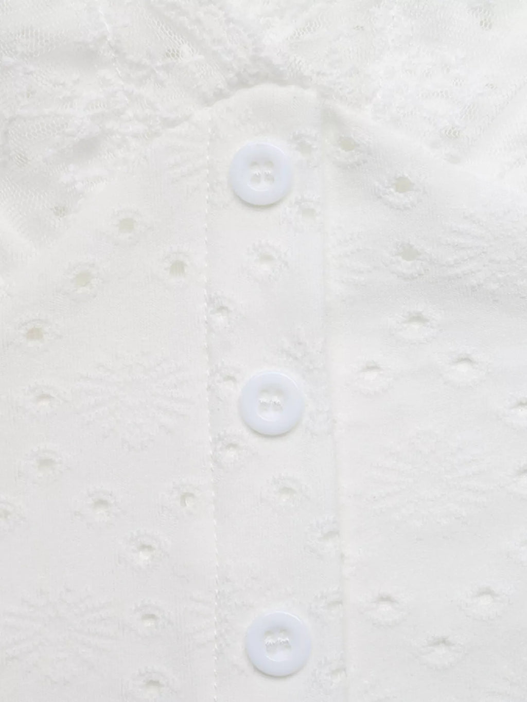 Eyelet Lace Trim Short Sleeve Shirt