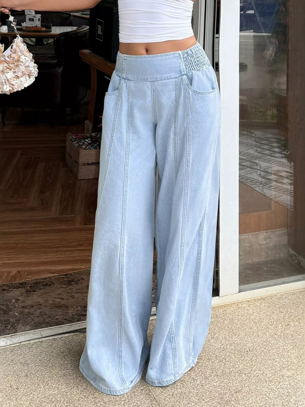 Washed Wide Leg Jeans