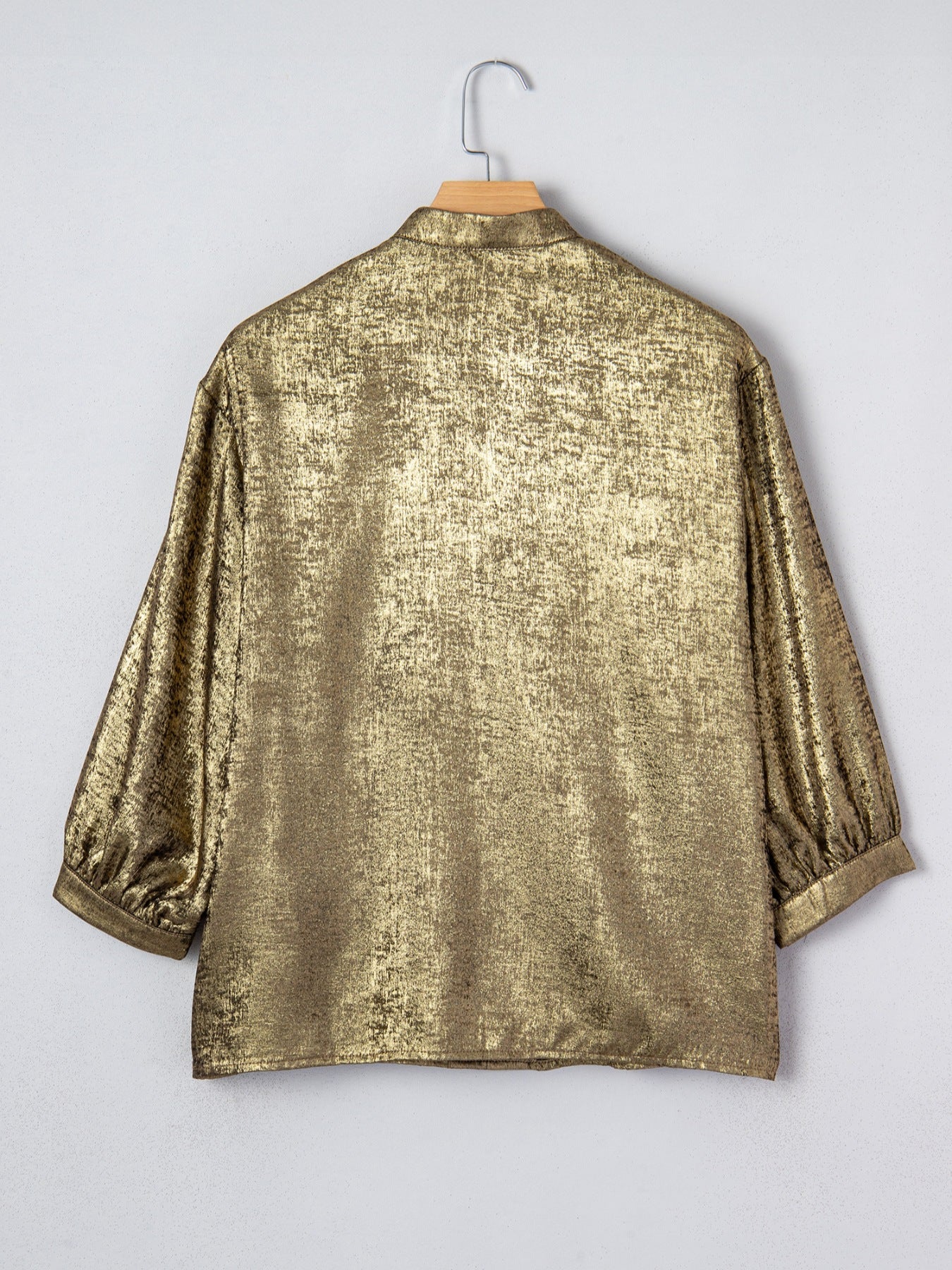 Notched 3/4 Sleeve Blouse