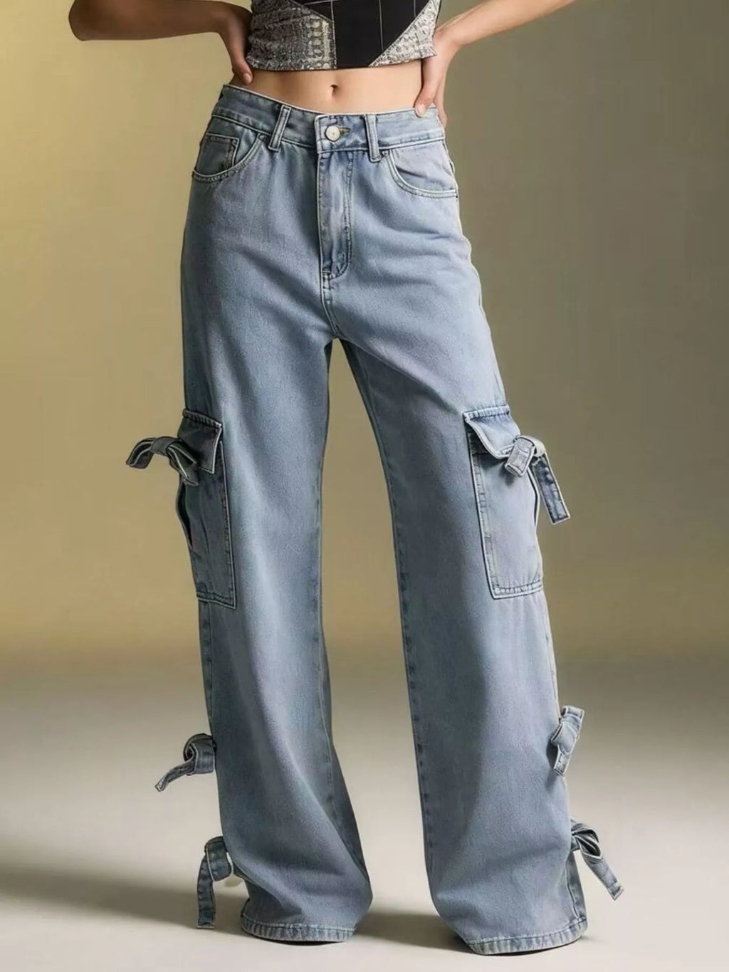 Bow Wide Leg Jeans