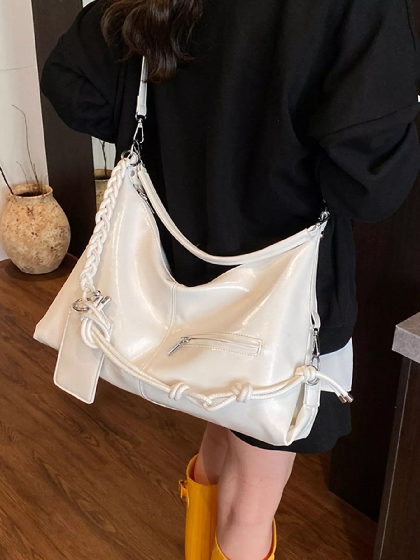 Vintage Braided Strap Shoulder Bag