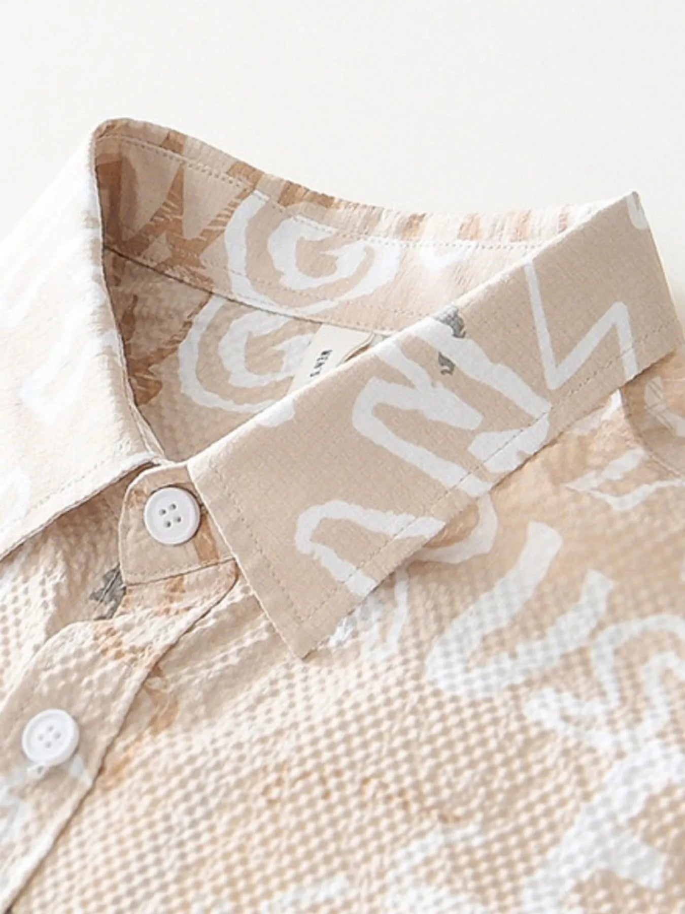 Men's Plus Size Printed Button Up Short Sleeve Shirt