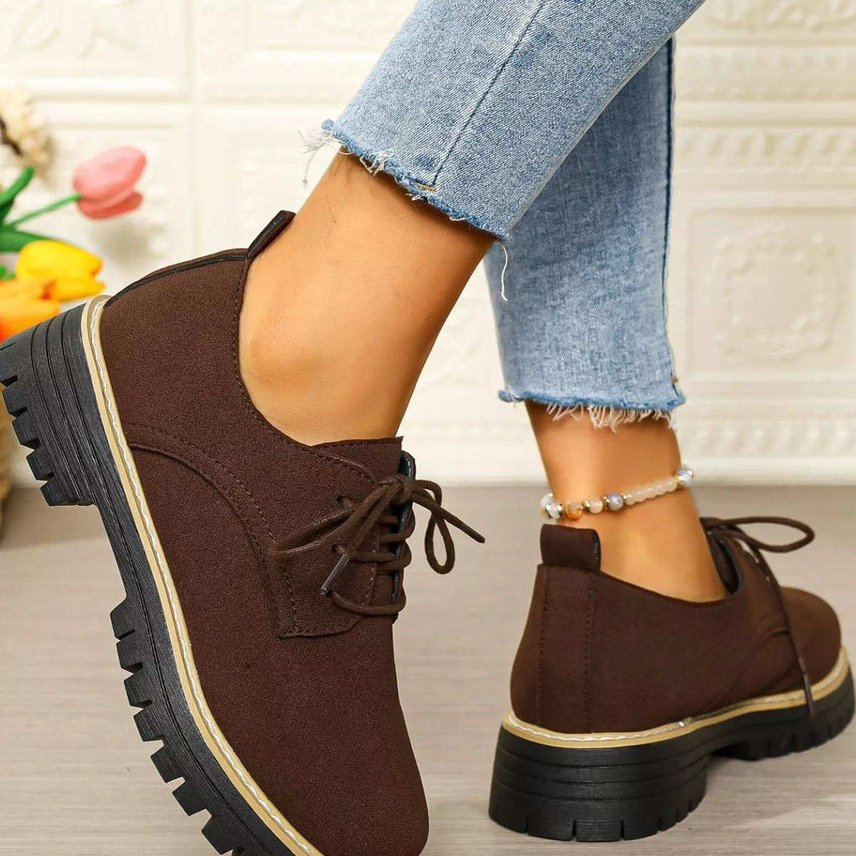 Lace-Up Platform Loafers