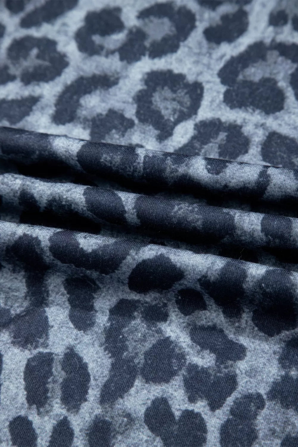 Leopard Print Frilled Detail Drawstring Wide Leg Pants