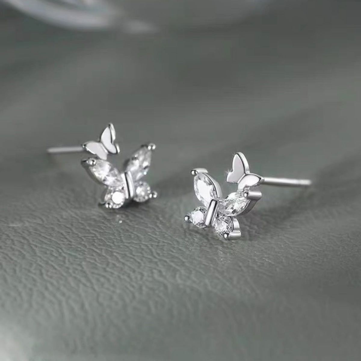 925 Sterling Silver Butterfly Stud Earrings