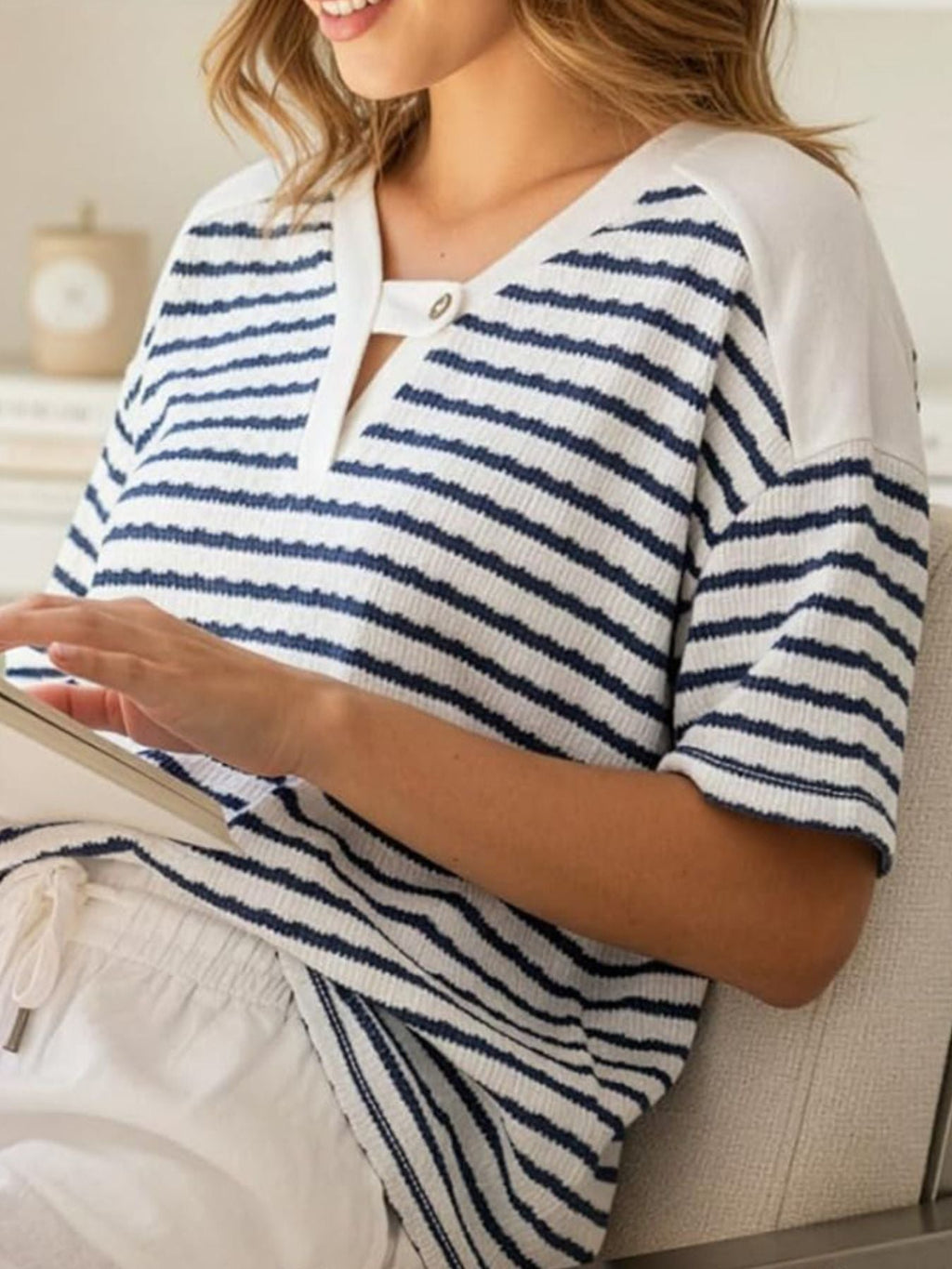 Striped Short Sleeve Casual T-Shirt