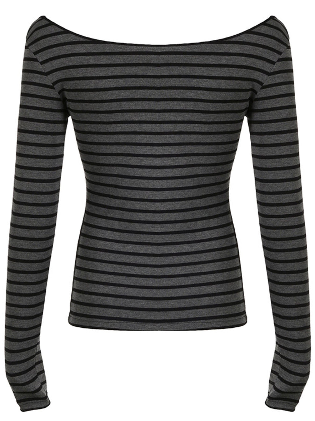 Striped Boat Neck Long Sleeve T-Shirt