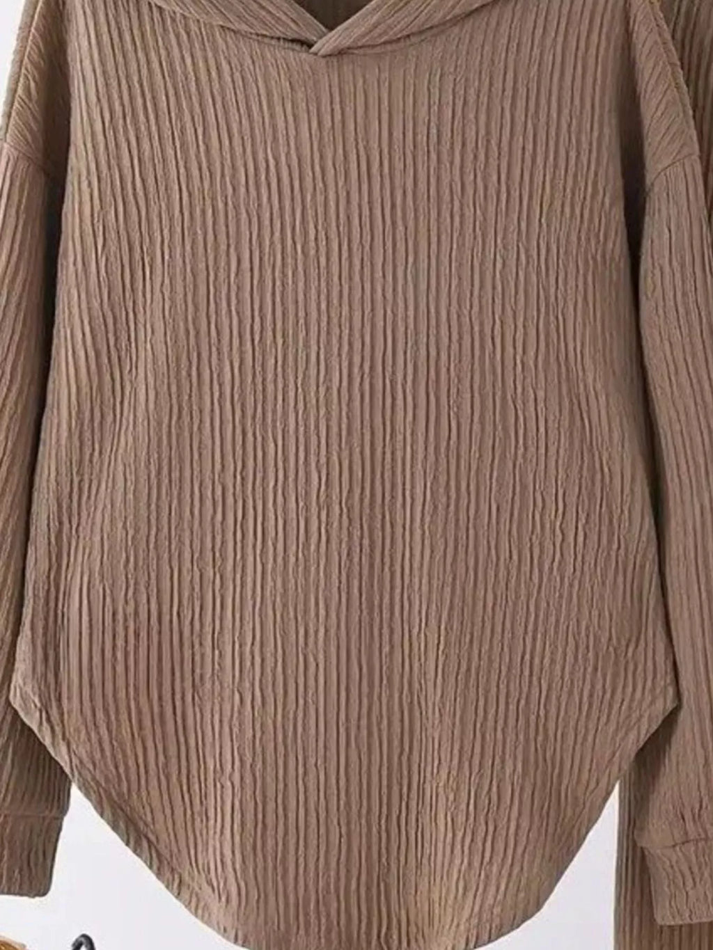 Textured Long Sleeve Hoodie and Pants Set