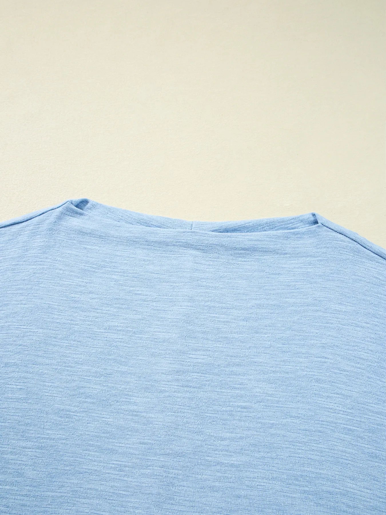 Solid Color Batwing Long Sleeve Top