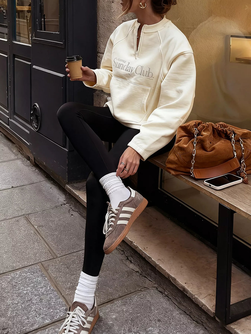 Quarter Zip Raglan Sleeve Sweatshirt