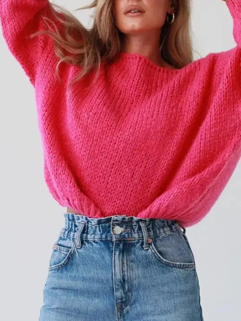 Chunky Knit Boat Neck Sweater