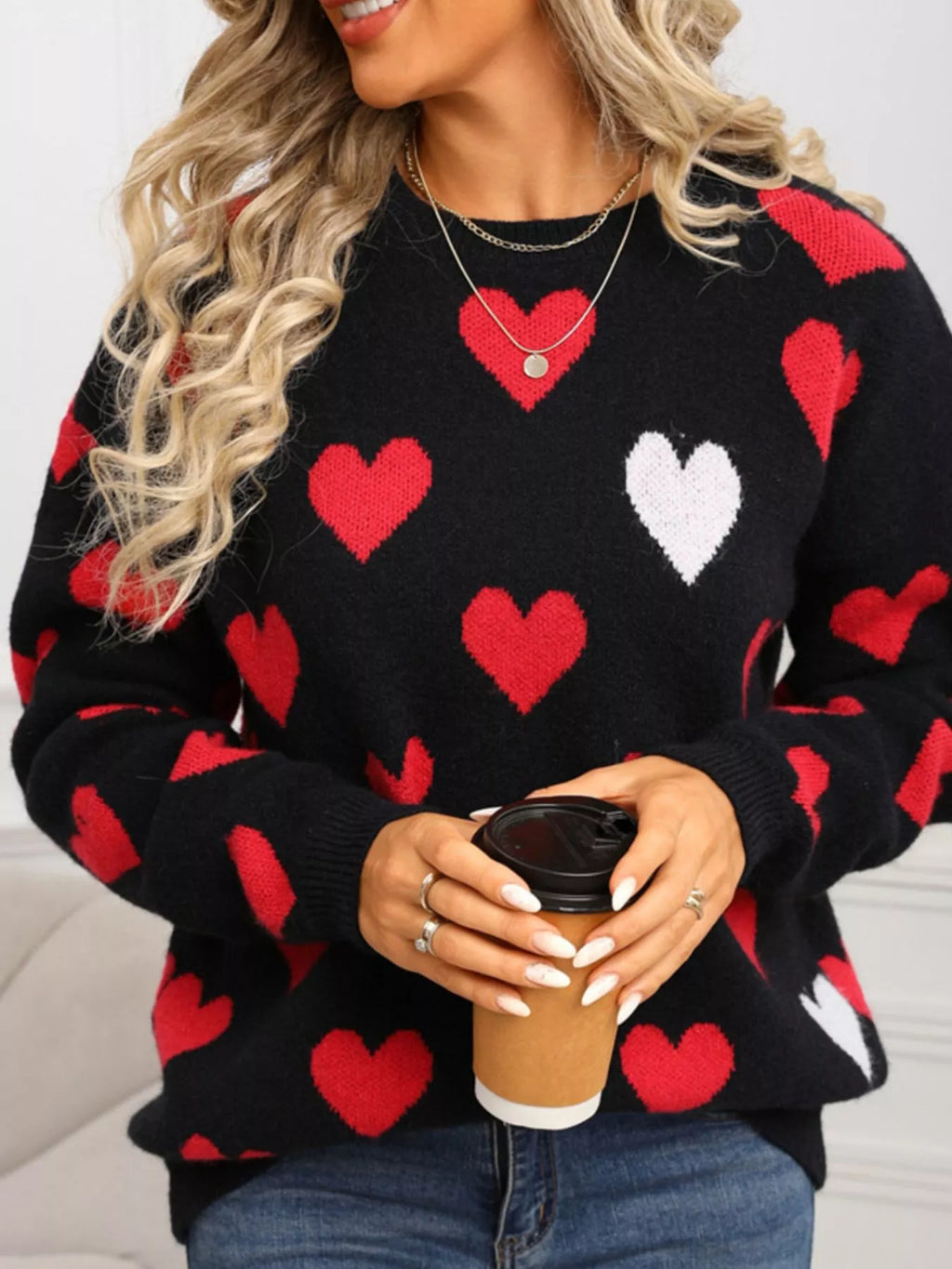 Valentine's Day Heart Crew Neck Sweater