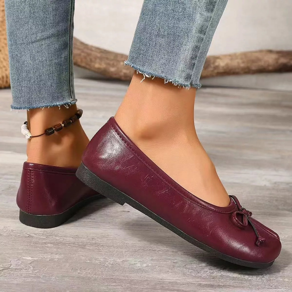 Bow Decor Split Toe Slip-Ons